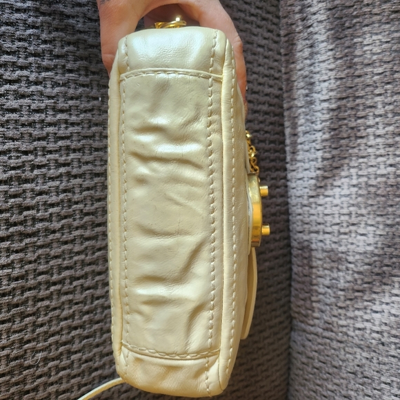 Sold Prada Glace Calf Leather Crossbody Handbag with Push Lock Chain Strap - Picture 2 of 13